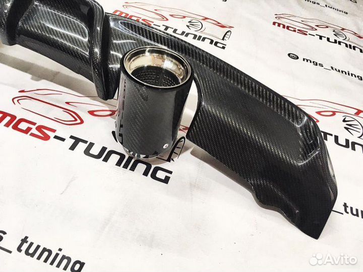 Диффузор BMW F30 M-Performance карбон + насадки М