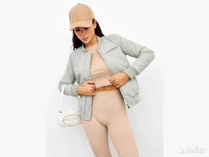 Бомбер демисезонный женский мята 42 S 46 M