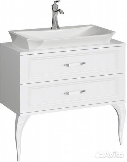Тумба с раковиной Aqwella lad0108w Белая