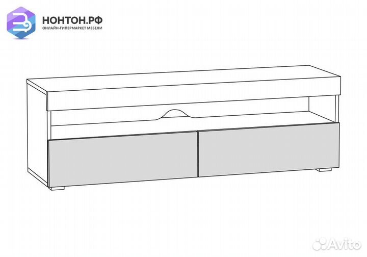 Тумба под тв Альба дуб крафт золотой / белый преми