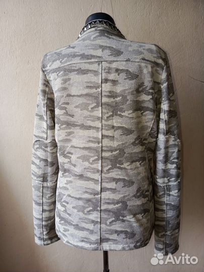 Италия жакет хлопковый серый с блеском 46