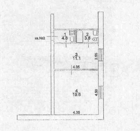 2-к. квартира, 39,3 м², 2/2 эт.