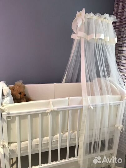 Мобиль + Постельное + Бортики + Балдахин