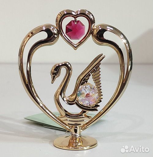 Фигурка декоративная «Лебедь в сердце» с Swarovski