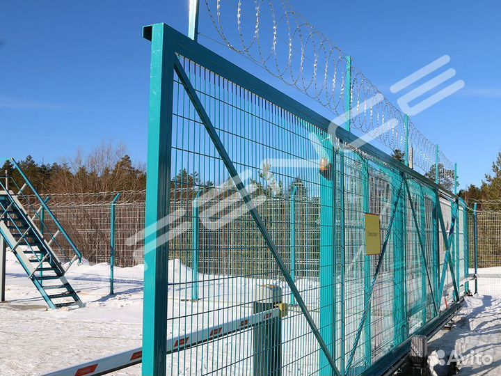 Ворота откатные, передвижные для 3Д забора 4х1,8 м