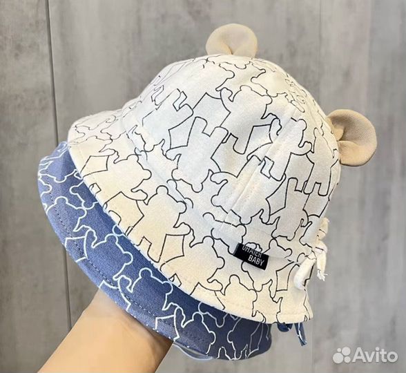 Панамка мишка детская для малыша Панама кепка