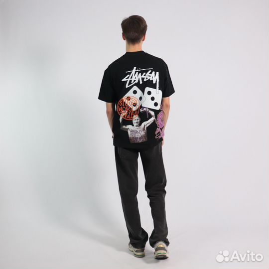 Футболка stussy черная стильная