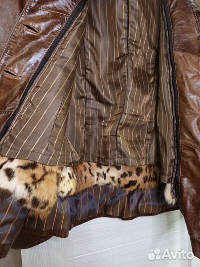 Кожаный пиджак женский 52 54