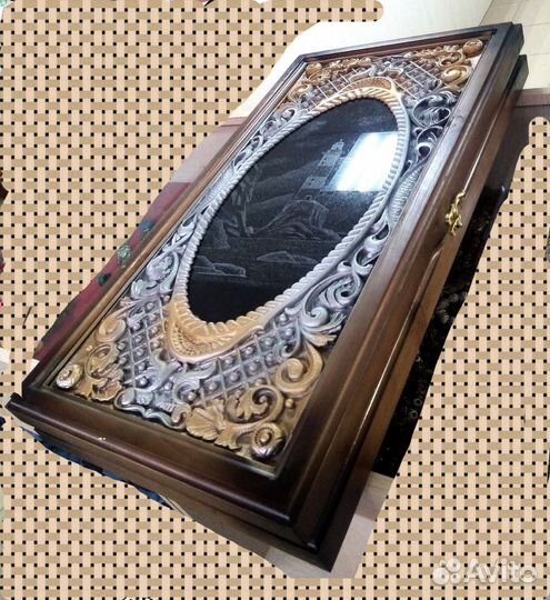 Нарды ручной работы со стеклом