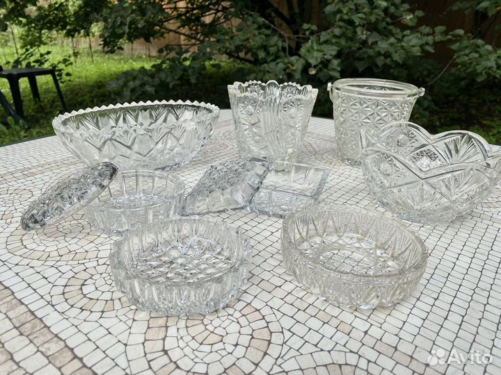 Хрустальные вазы, шкатулки, розетки, СССР