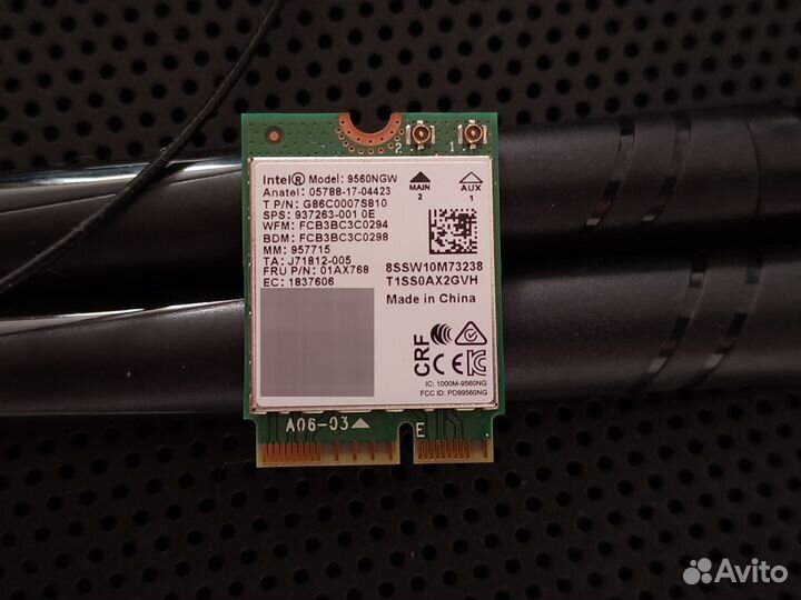 Wi-Fi / Bluetooth адаптер Intel 9560NGW (комплект)