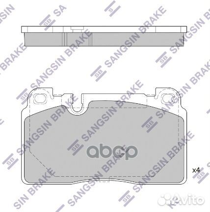 Колодки тормозные дисковые перед SP1960 Sangsin