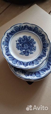 Тарелка Гжель