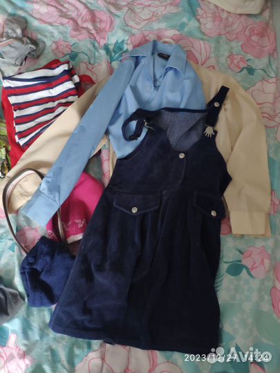Вещи на девочку 128 134 140 146 3 коробки