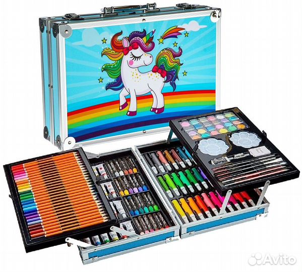 Набор для рисования в металлическом чемодане голу