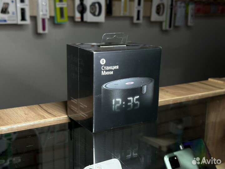 Яндекс станция мини (с часами) чёрная