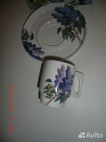 Чайная пара цветы фарфор