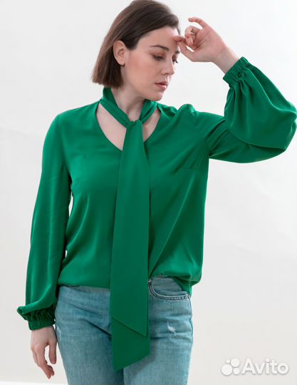 Блузка женская нарядная с бантом 46 48