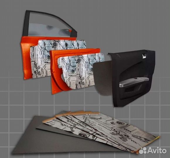 Комлект шумоизоляции на 2 двери