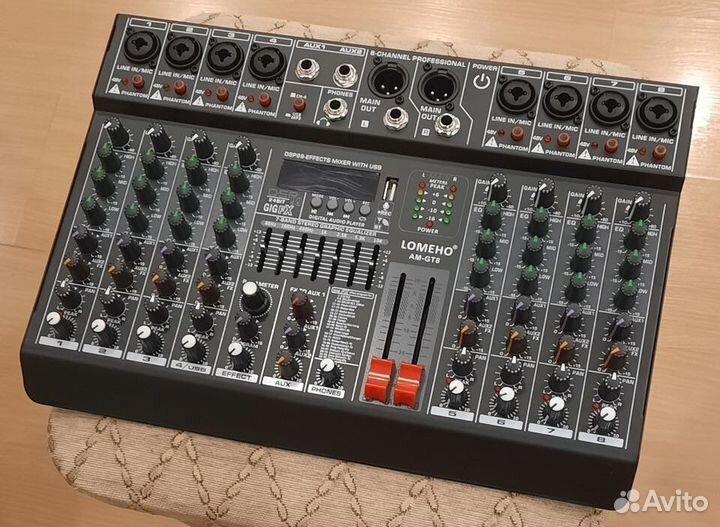Микшер Lomeho AM-GT8 Микшерный пульт 99FX-BT-USB