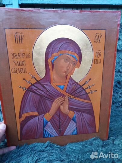 Икона старинная (Семистрельная). Храмовая