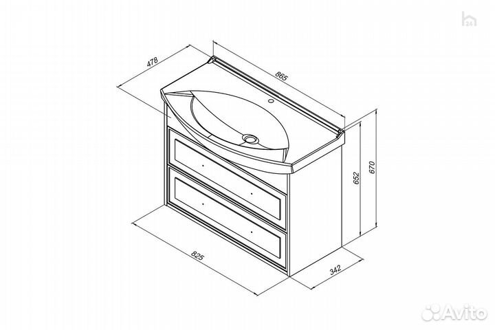 Тумба под раковину для ванной 85 Остин