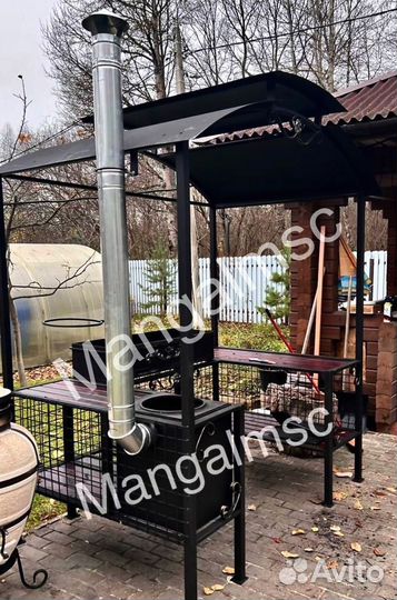 Мангал с крышей лофт