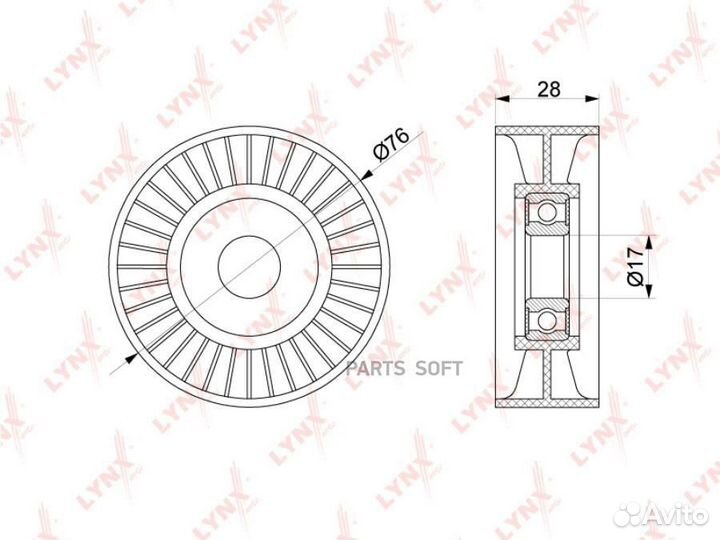 Lynxauto PB-5313 PB-5313 Ролик натяжного механизма