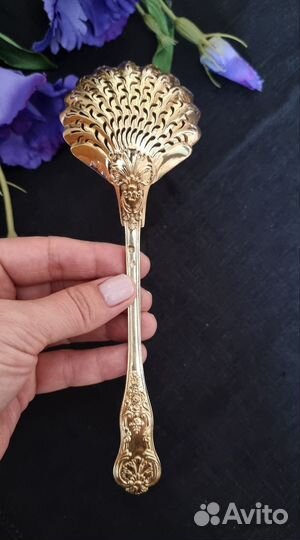 Ложка для сахарной пудры. Серебро. Антиквариат