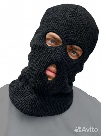 Балаклава вязаная темно-синяя, розовая