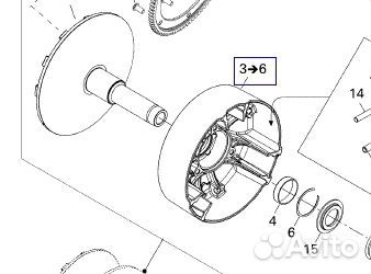 Фланец вариатора BRP Ski-Doo Lynx 417223444