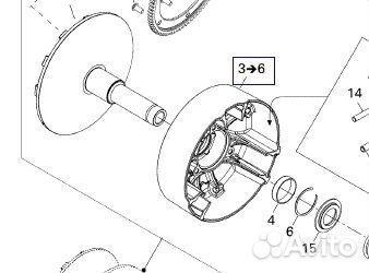 Фланец вариатора BRP Ski-Doo Lynx 417223444