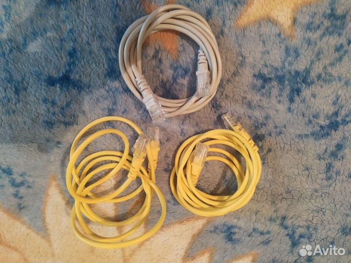 Кабели патч корд(3), USB A - USB B(2), Тел. кабель