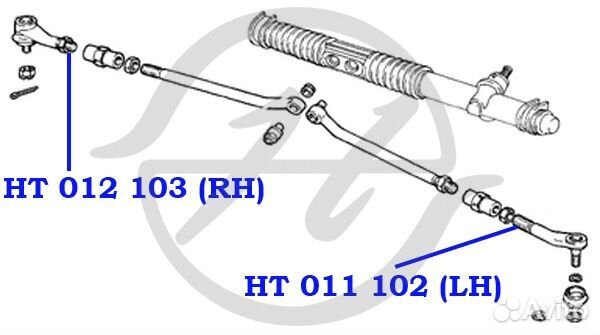 Наконечник рулевой тяги, левый HT011102