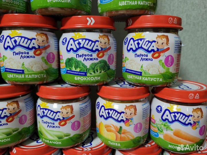 Детское пюре агуша кабачок, тыква, морковь, капуст