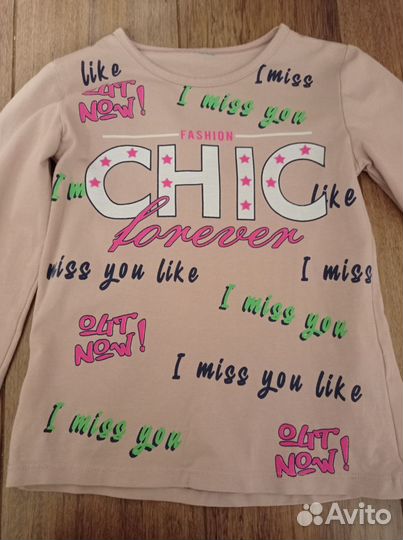 Футболка с длинным рукавом для девочки 116