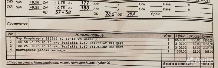 Очки Humphrey's (Германия)