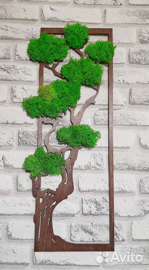 Пано из стабилизированного мха. Дерево