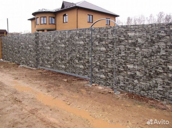 Заборы из профнастила, Откатные ворота