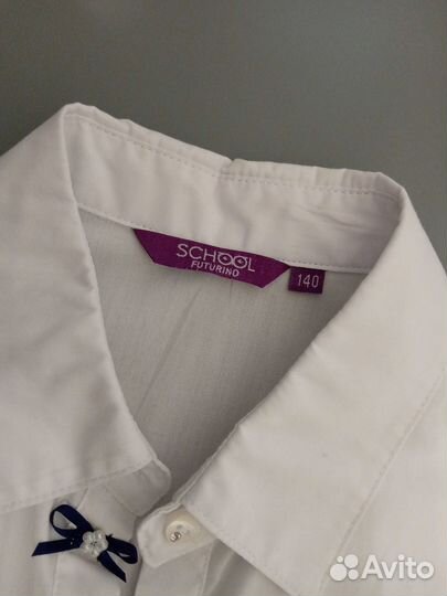 Блузка белая для девочки 140