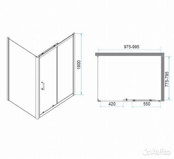 Душевой уголок RGW Passage PA-245B 100x80