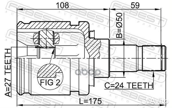 ШРУС внутренний L toyota camry 2001.09-2006.01