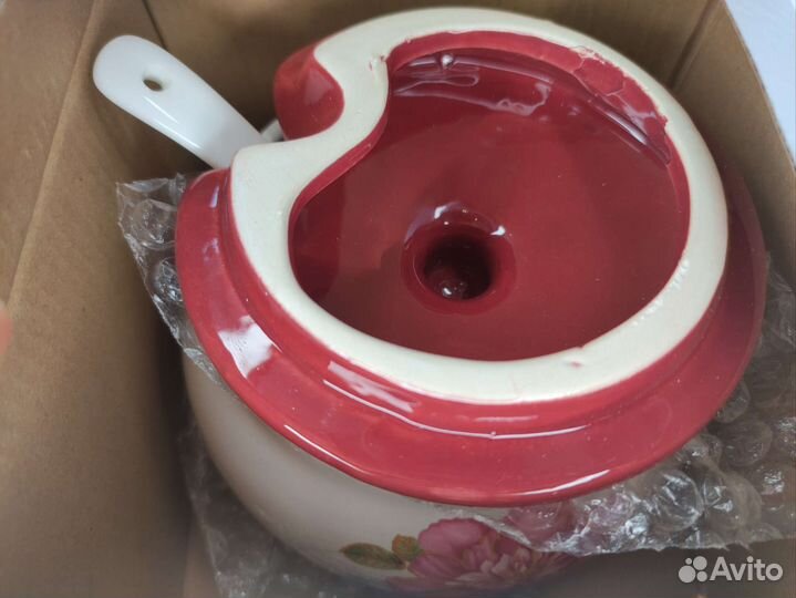 Сахарница с керамической ложкой