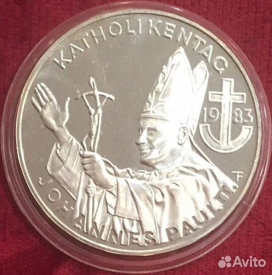 Австрия - 500 шиллингов / Иоанн Павел II,1983г. Ag
