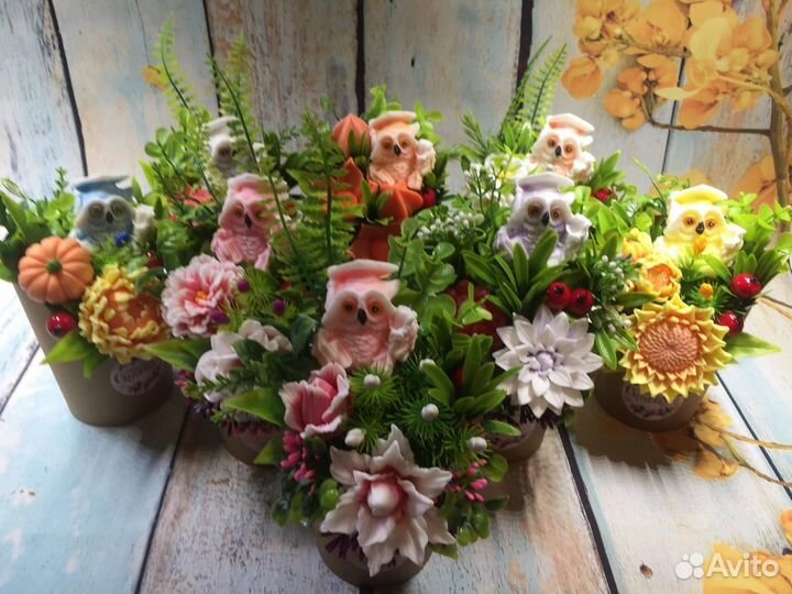 Сувенирное мыло ручной работы, наборы и букеты