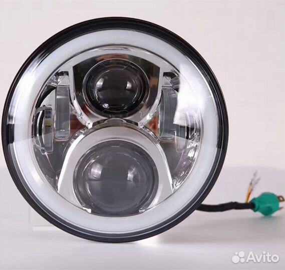 Линза 7 дюймов LED хромированная