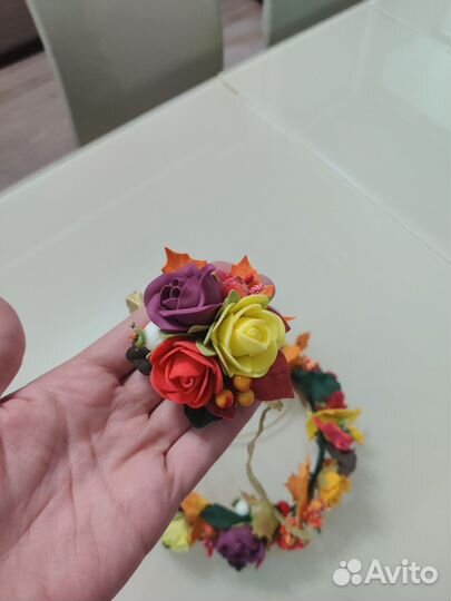 Осенний венок на голову и руку из фоамирана