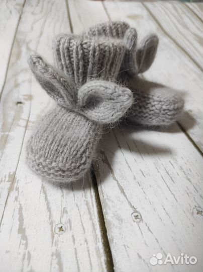 Пинетки вязаные с ушками