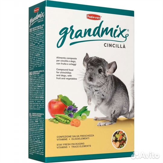 Корм для шиншилл и дегу 850г Grandmix