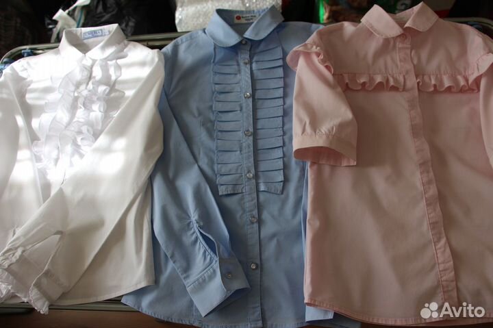 Блузки, юбка школьные, р.134-146, банты